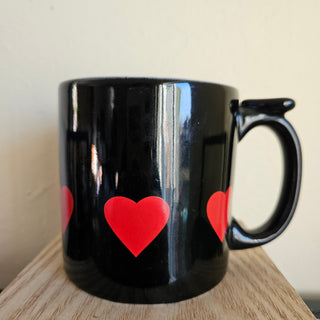 Vtg Westwood Black + Red Heart Mug