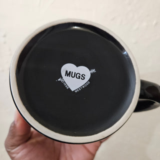Vtg Westwood Black + Red Heart Mug