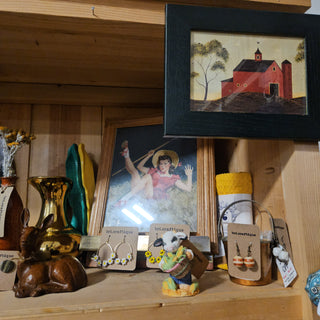 SALE - Red Barn Scene - Framed Artwork