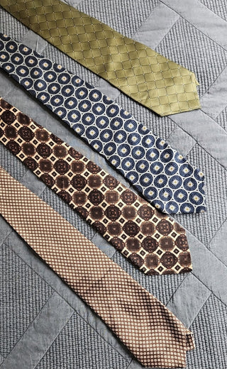 30% OFF - Men's - Vintage Nautica - Blue/Gray/Brown Geometric Necktie