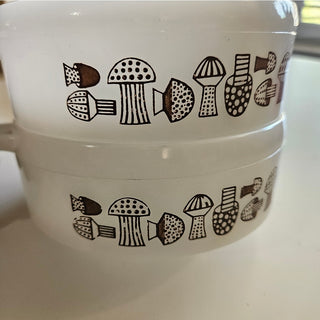 SALE - Mushroom Glasbake Crock