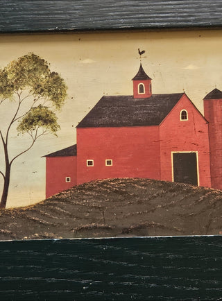 SALE - Red Barn Scene - Framed Artwork