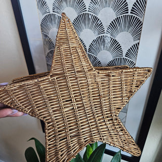 Star Shaped Gold Wicker Basket (Large)