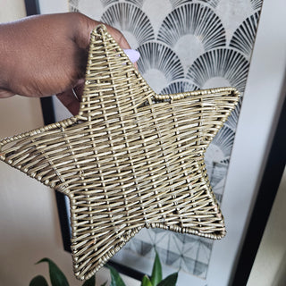Star Shaped Gold Wicker Basket (Small)