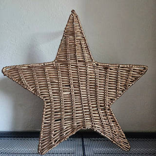 Star Shaped Gold Wicker Basket (Large)