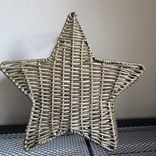 Star Shaped Gold Wicker Basket (Small)
