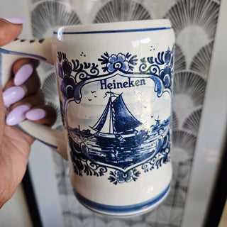 Vintage Blue Delft - Heineken Beer Stein
