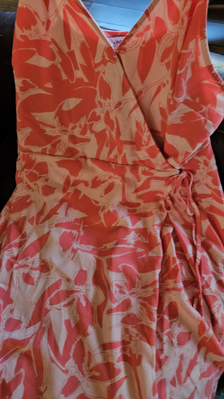 Women's - Nine West - Pink Floral Wrap Dress (XL)