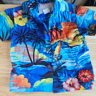 SALE - Boy's - Aloha Cabana Set - Dolphin Sunset Blue (Size 2)