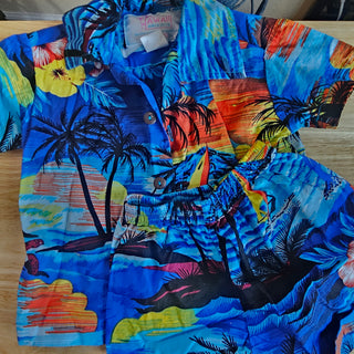 SALE - Boy's - Aloha Cabana Set - Dolphin Sunset Blue (Size 2)
