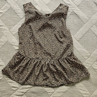 25% OFF - Women's - Black Peplum Tank w/ Brown Floral Detail  (S)