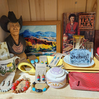 SALE - Studio Southwestern Pottery Trinket Box with Lid