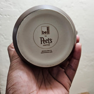 30% OFF MUG SALE - Peet's Coffee Brown & White Crosshatch Mug