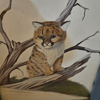 SALE - Cheetah Cub Framed Lithograph Print Art