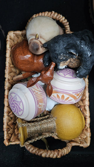SALE - Studio Southwestern Pottery Trinket Box with Lid