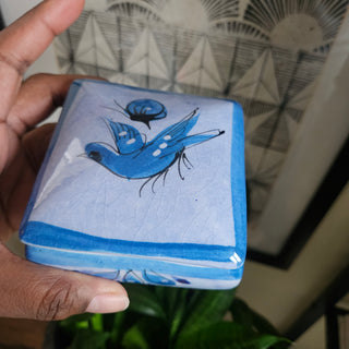 Blue Tonala Mexican Ceramic Jewelry Box