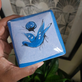 Blue Tonala Mexican Ceramic Jewelry Box