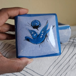 Blue Tonala Mexican Ceramic Jewelry Box