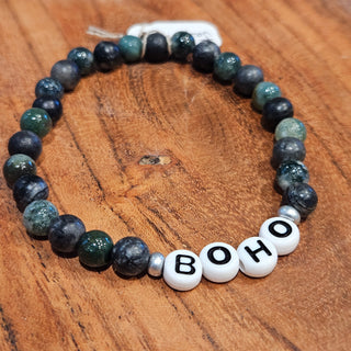 30% OFF - bri.craftique -BOHO - Jasper Stone x Word Beaded Bracelet