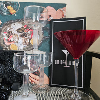 SALE - Retro Red Martini Glasses - Set of 2
