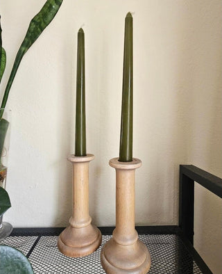 Wooden Candlestick Holder - Set of 2