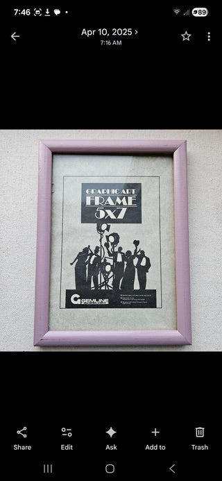Mauve Pink Graphic Art Wooden Frame 5x7