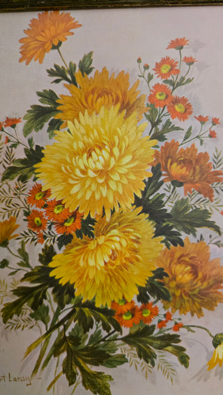 VTG 70's Robert Laessig  Flower Framed Art
