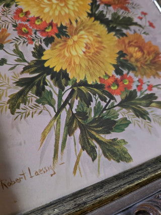 VTG 70's Robert Laessig  Flower Framed Art
