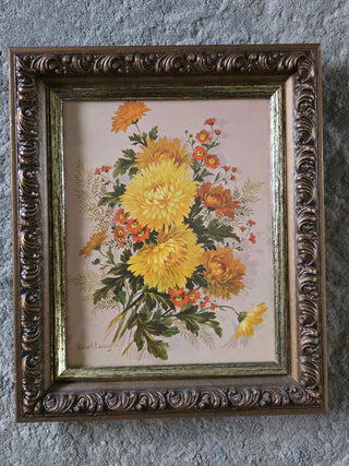 VTG 70's Robert Laessig  Flower Framed Art