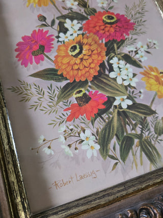 VTG 70's Robert Laessig  Flower Framed Art
