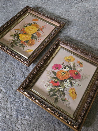 VTG 70's Robert Laessig  Flower Framed Art