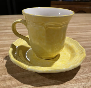 Vtg Mikasa Country Charm Cornsilk Cup/ Saucer Set--SP RCD