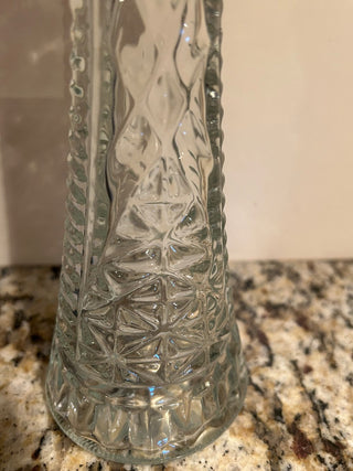 Vintage Pressed Glass Bud Vase, 9”    MTS
