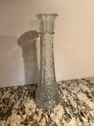 Vintage Pressed Glass Bud Vase, 9”    MTS