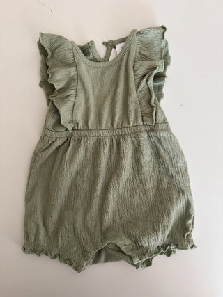 6M - Sage Green Romper with Ruffles - RSV|83145