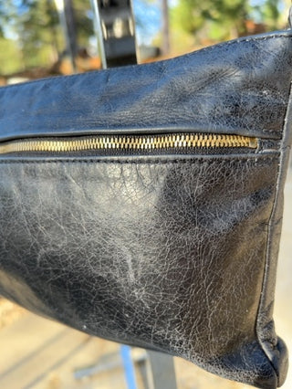 12F HOBO Black Leather Crossbody Purse MTS