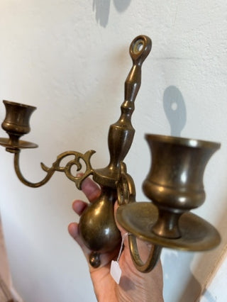 Brass Double Candle Sconce