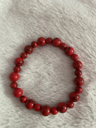 Natural stone bracelet red red RSV|64083