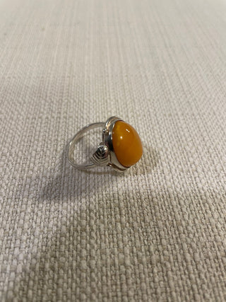 Butterscotch Amber sterling silver ring size 10 RSV
