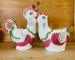 1950's Cleminson Rooster Creamer and Hen Sugar Bowel Set RCD|101331