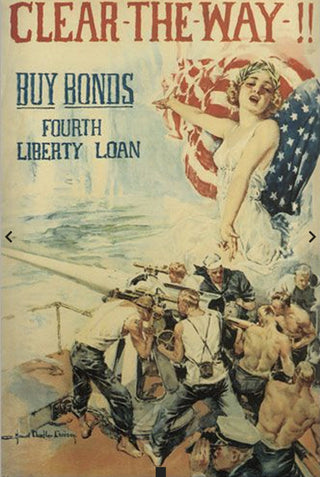 Large “Clear the Way” Vintage Wartime Propaganda Canvas RCD