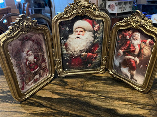 Reusable Triple Trifold Framed Santa Pictures. RSV|128609