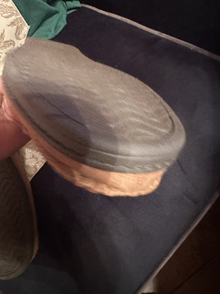 Denver Broncos NFL Football Logo FOCO Tan Sherpa Moccasin Shoes Mens L #47 VV MTS|133144