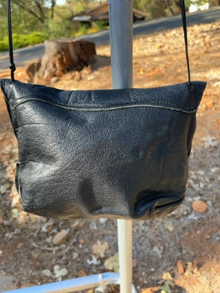 Vintage Carlos Falchi Black Leather Crossbody