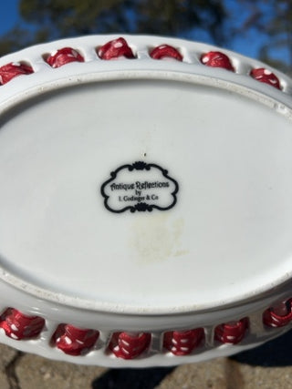 KW vintage J. Godinger & Co. Antique Reflections white Oval Bowl