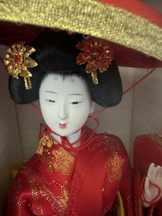 Vintage Red Kimono Miko Japan Porcelain China Geisha Girl  Doll #62 VV MTS|97397