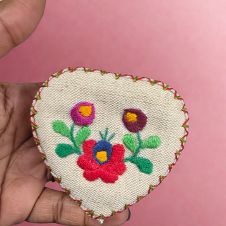 Fabric Embroidered Heart Jewelry Box (BRI) - MTS|156466