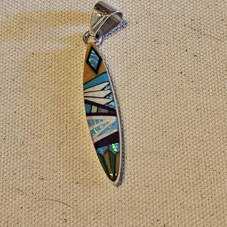Galaxy multi stone signed sterling pendant