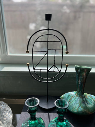 Mid century modern metal sculpture