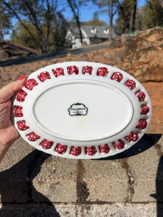 KW vintage J. Godinger & Co. Antique Reflections white Oval Bowl